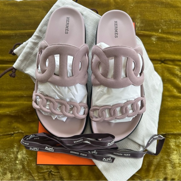 Hermes Extra Sandal in Rose Porcelaine - Picture 1 of 13